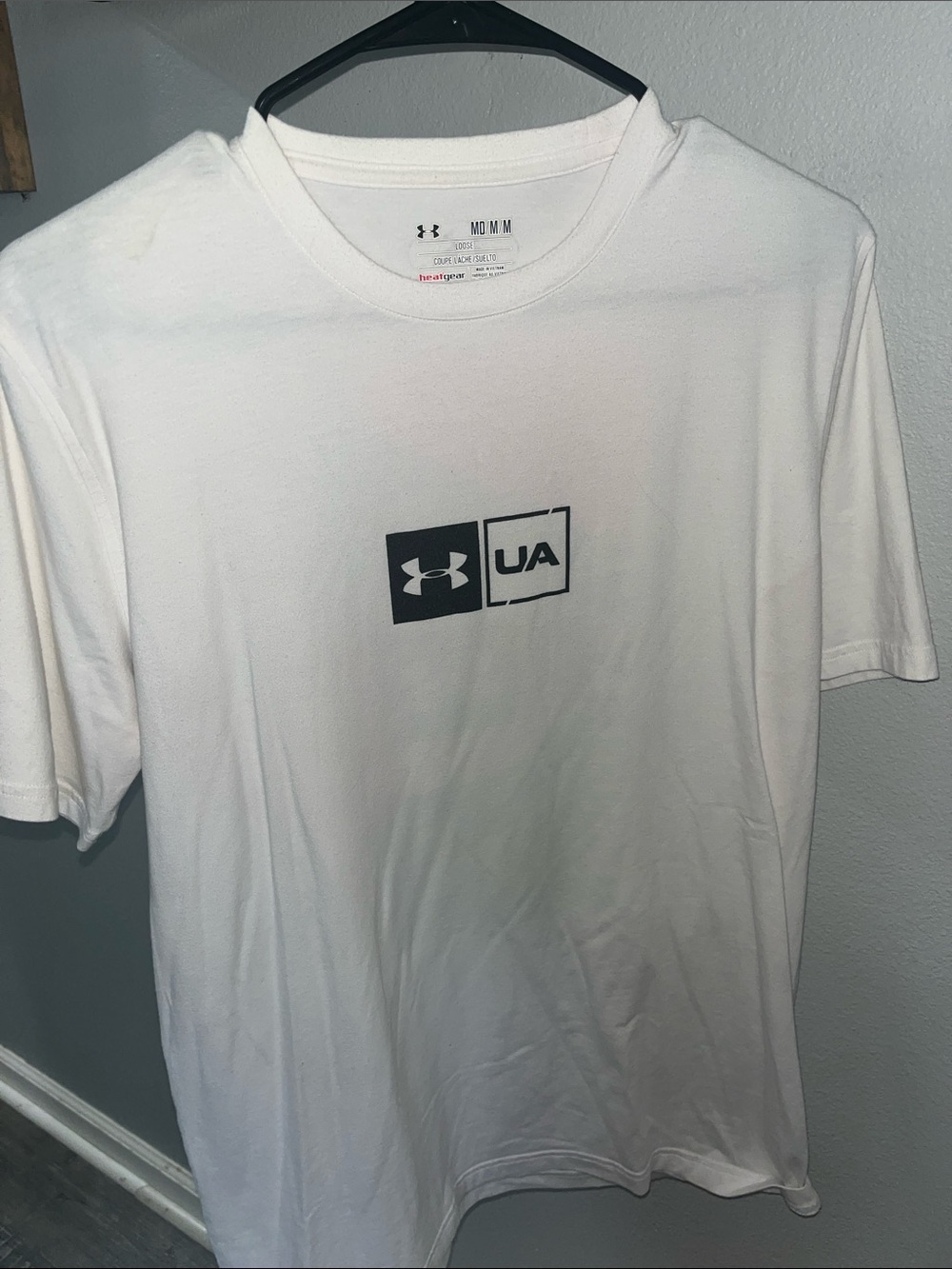 Under Armour White Short Sleeve Tee with Black UA Logo
